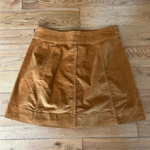 Corduroy A-Line Mini Skirt - Golden Mustard Color - Size 00 - Picture 4 of 4